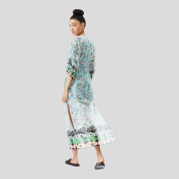 🆕 👗 Alice+Olivia Arlinda Button-Front Kimono Maxi Dress Size: 4 | Color: Multi - Picture 4 of 6
